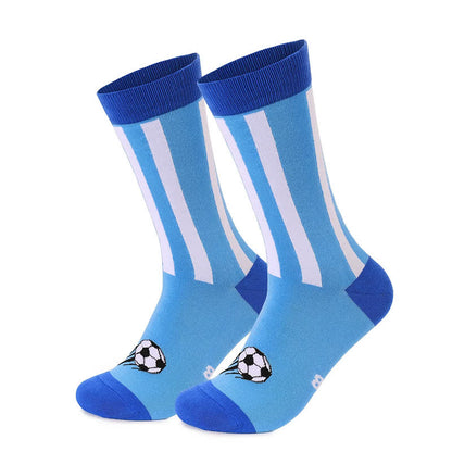 Colorful Soccer Stripe Quarter Socks (3 Pairs) - Blue - EU40-46(US7-12) - image 3