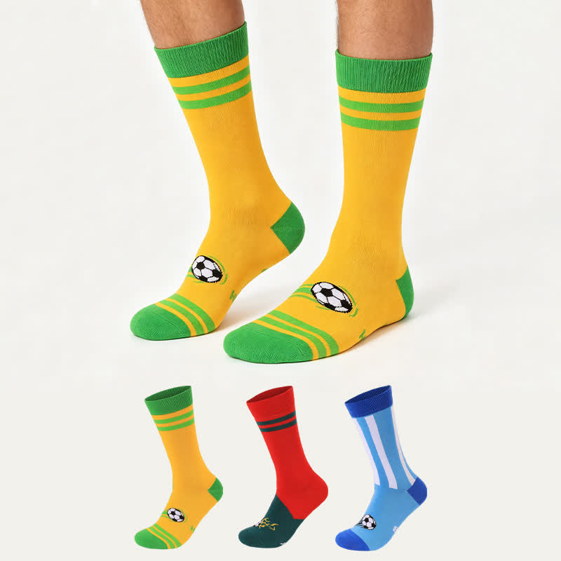 Colorful Soccer Stripe Quarter Socks (3 Pairs) - image 0