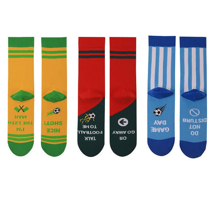 Colorful Soccer Stripe Quarter Socks (3 Pairs) - Multicolor - EU40-46(US7-12) - image 2