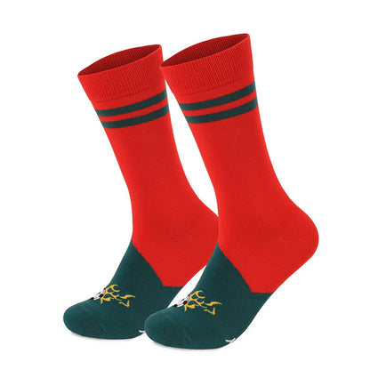 Colorful Soccer Stripe Quarter Socks (3 Pairs) - Red - EU40-46(US7-12) - image 5