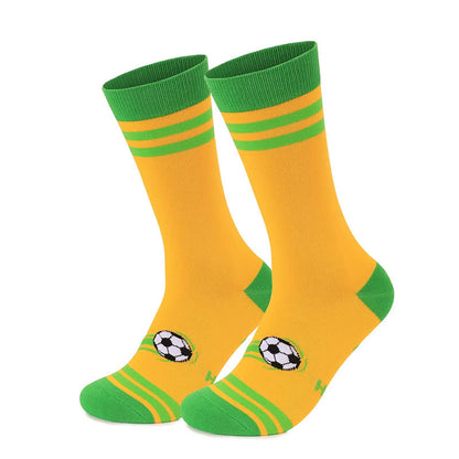 Colorful Soccer Stripe Quarter Socks (3 Pairs) - Yellow - EU40-46(US7-12) - image 4