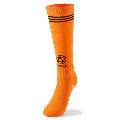 Cotton Football Knee High Socks(3 Pairs) - Orange - EU37-41(US4-7.5) - image 2