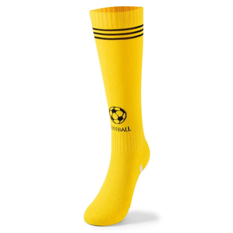 Cotton Football Knee High Socks(3 Pairs) - Yellow - EU37-41(US4-7.5) - image 5