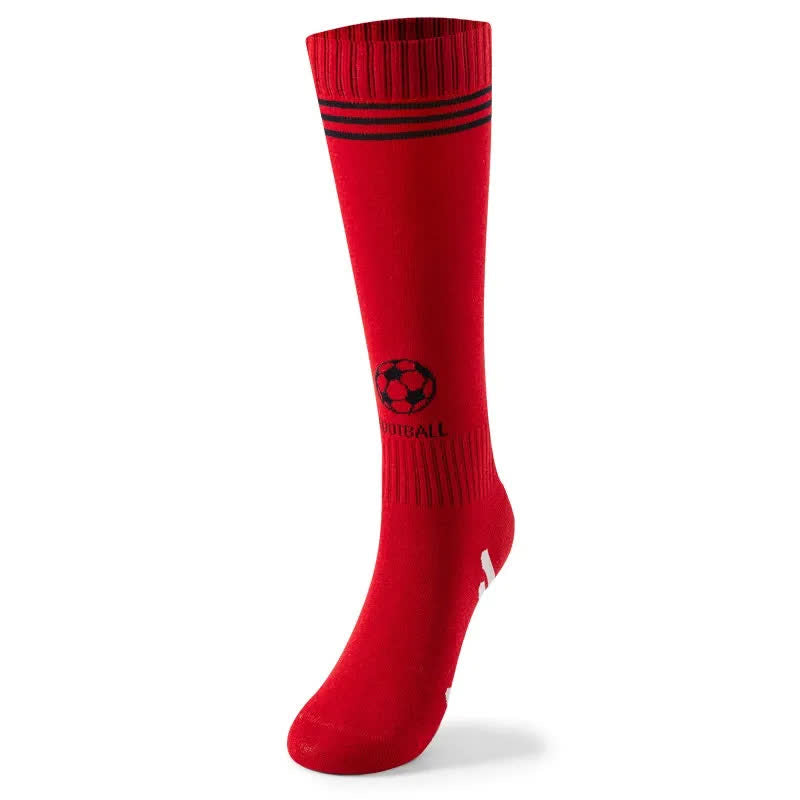Cotton Football Knee High Socks(3 Pairs) - Red - EU37-41(US4-7.5) - image 8