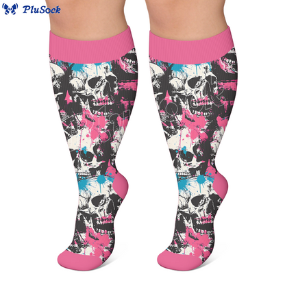 Plus Size Halloween Skull Compression Socks - image 4