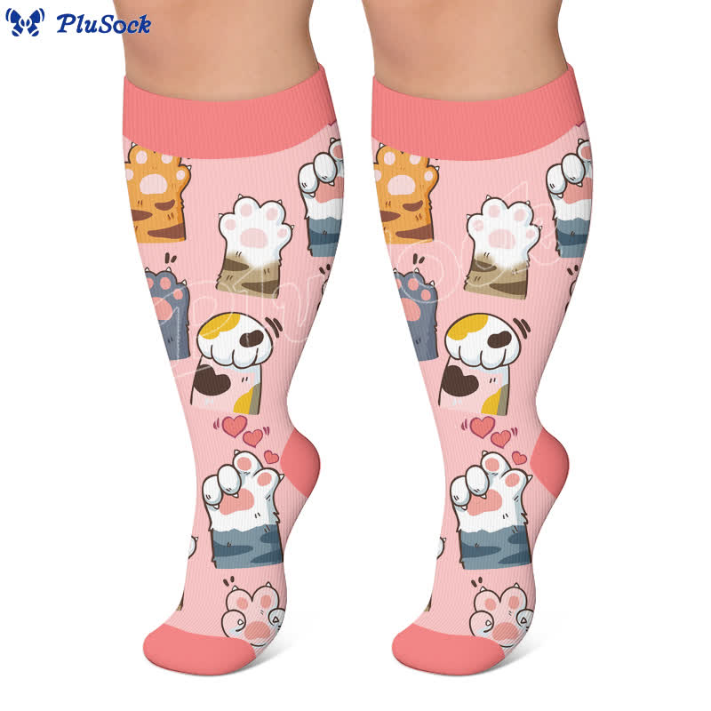 Plus Size Turquoise Cat Compression Socks - image 3