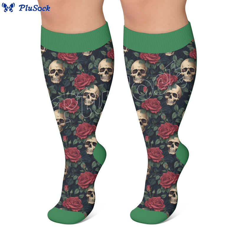 Plus Size Pumpkin Skull Compression Socks - image 4