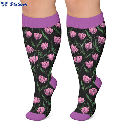 Plus Size Fresh Flowers Compression Socks - image 3