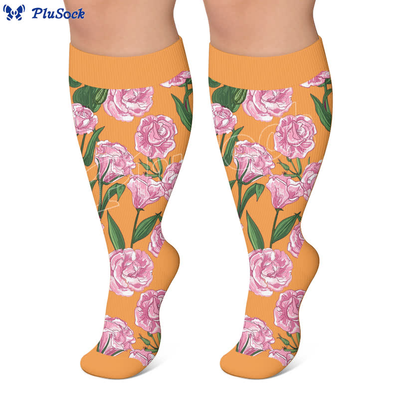 Plus Size Fresh Flowers Compression Socks - image 2