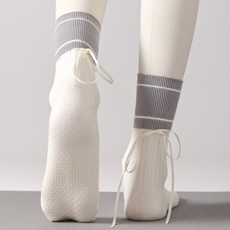 Open Instep Bow Grip Socks(2 Pairs) - image 4