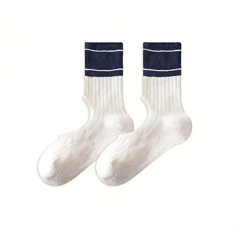 Open Instep Bow Grip Socks(2 Pairs) - Blue - EU35-40(US2-7) - Without Ribbon - image 19