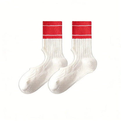 Open Instep Bow Grip Socks(2 Pairs) - Red - EU35-40(US2-7) - Without Ribbon - image 15