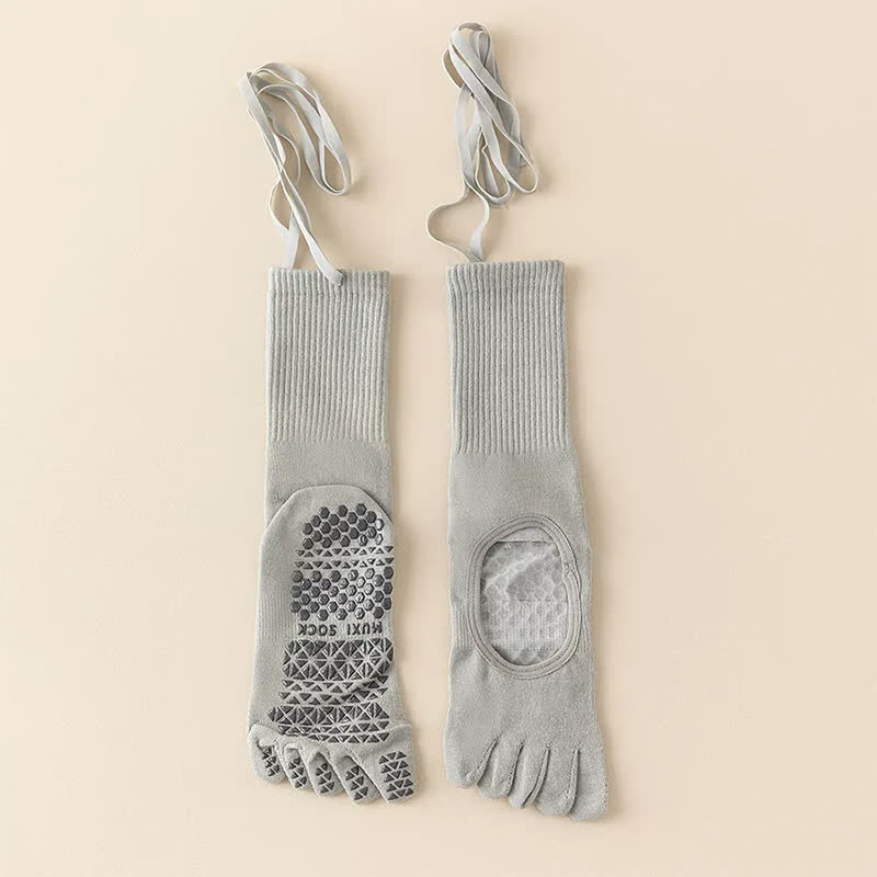 Ballet Wrap Grip Toe Socks(2 Pairs) - Grey - EU35-39(US2-6) - image 3