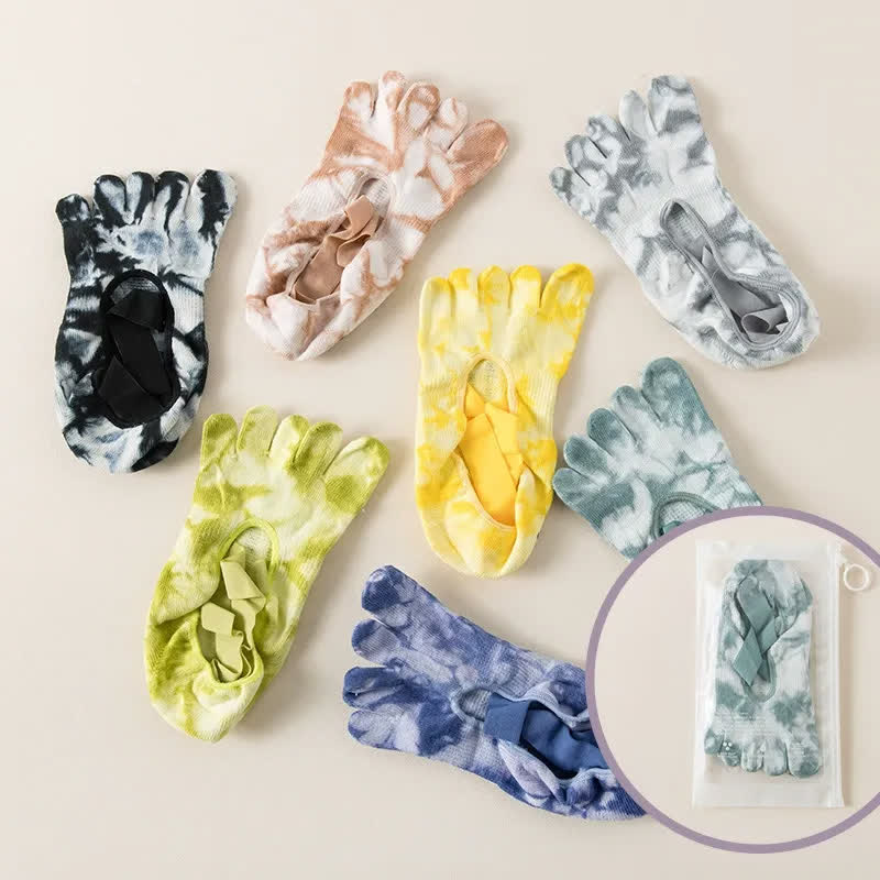 Tie Dye Five Toe Grip Socks(2 Pairs) - image 4