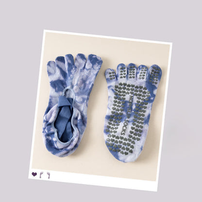 Tie Dye Five Toe Grip Socks(2 Pairs) - Purple - EU36-42(US3-8.5) - image 10