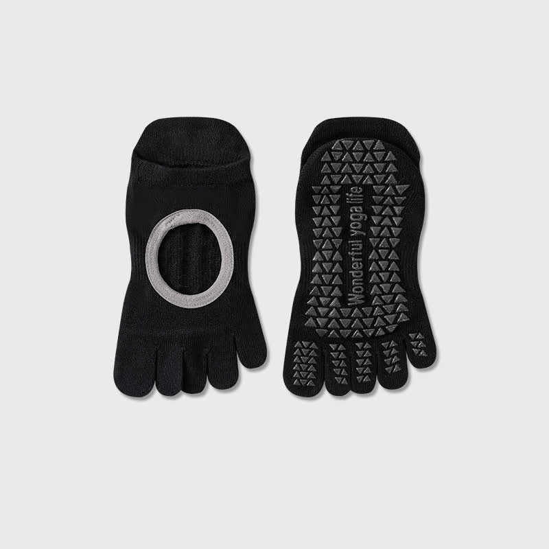 Five Toe Yoga Grip Socks(2 Pairs) - Black - EU35-40(US2-7) - image 5
