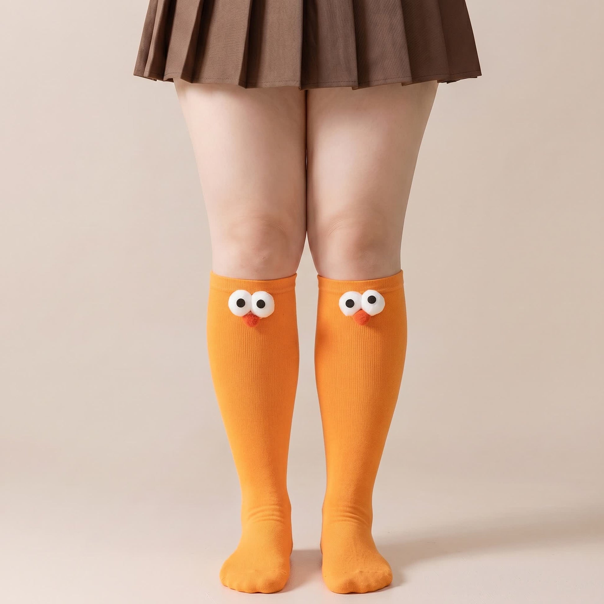 Cute Animal Knee High Socks(4 Pairs) - Orange - EU35-40(US2-7) - image 2