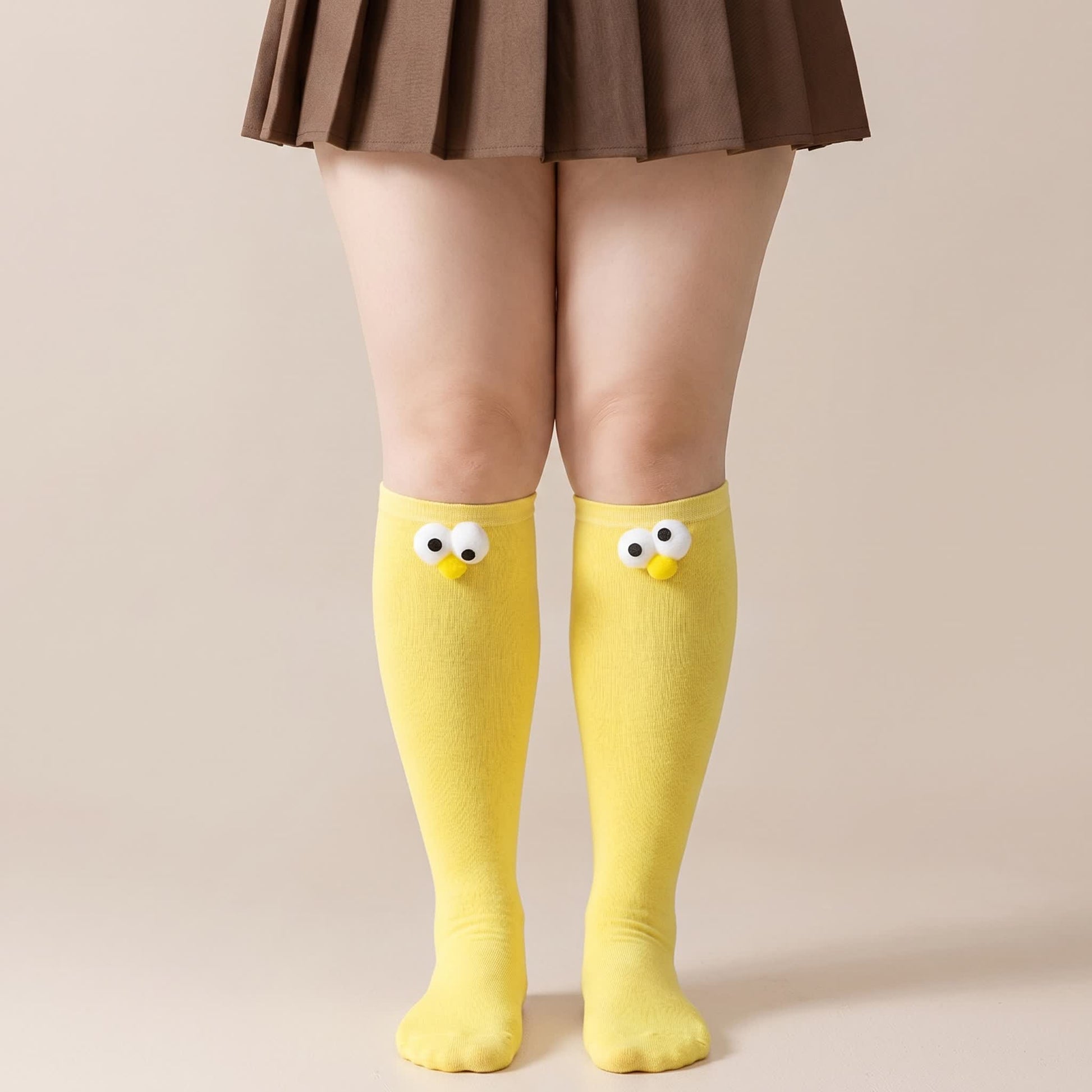 Cute Animal Knee High Socks(4 Pairs) - Yellow - EU34-40(US1-7) - image 5