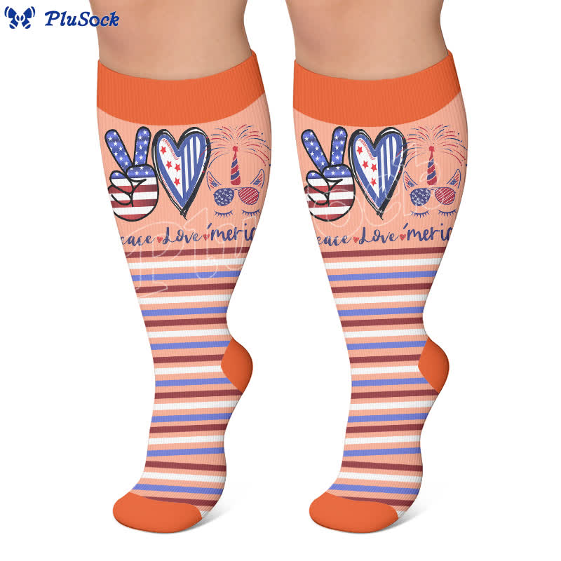Plus Size Independence Day Compression Socks - image 5