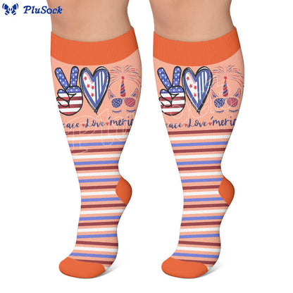 Plus Size Independence Day Compression Socks - image 5