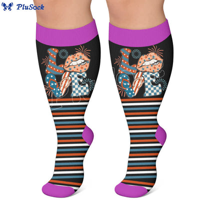Plus Size Independence Day Compression Socks - image 6