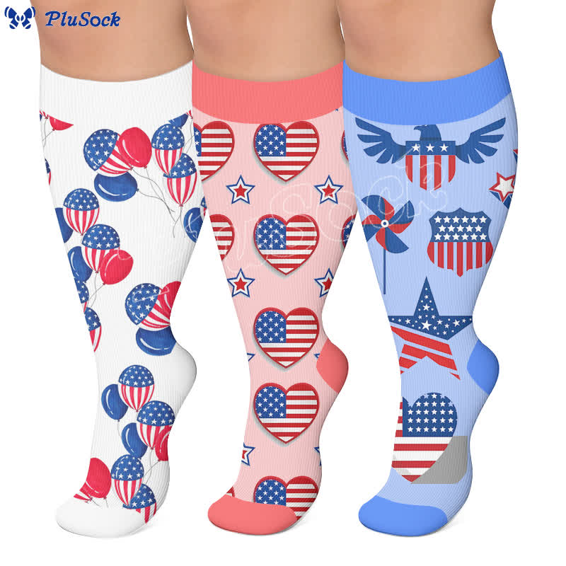 Plus Size Free America Compression Socks - image 0