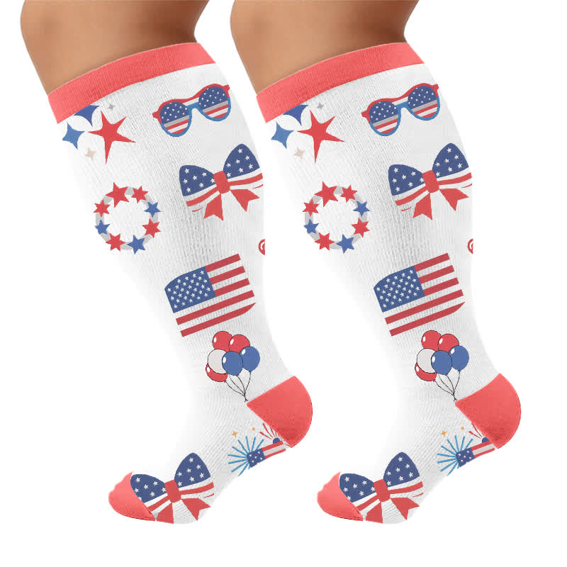 Plus Size Championing Freedom Compression Socks - Orange(1 Pair) - 4XL - image 8
