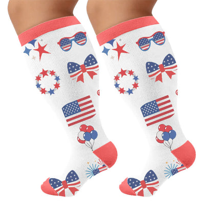 Plus Size Championing Freedom Compression Socks - Orange(1 Pair) - 4XL - image 8