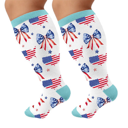 Plus Size Championing Freedom Compression Socks - Blue(1 Pair) - 4XL - image 10