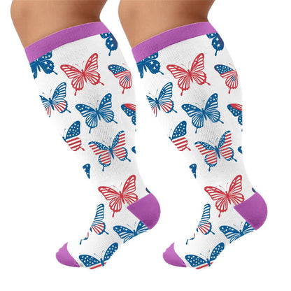 Plus Size Championing Freedom Compression Socks - Purple(1 Pair) - 4XL - image 9