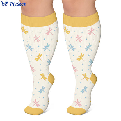 Plus Size Pastel Garden Compression Socks - image 6