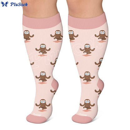 Plus Size Sloth Clownfish Pig Compression Socks - image 5