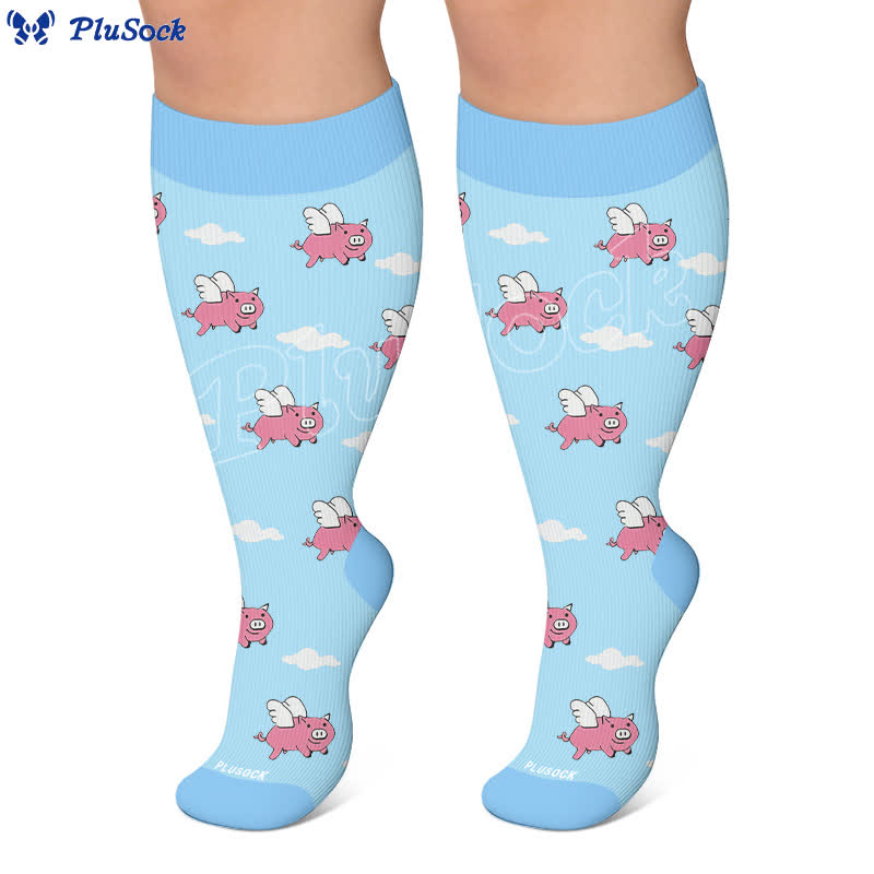 Plus Size Sloth Clownfish Pig Compression Socks - image 7