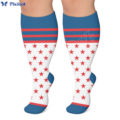 Plus Size Retro Patriotic Compression Socks - image 6