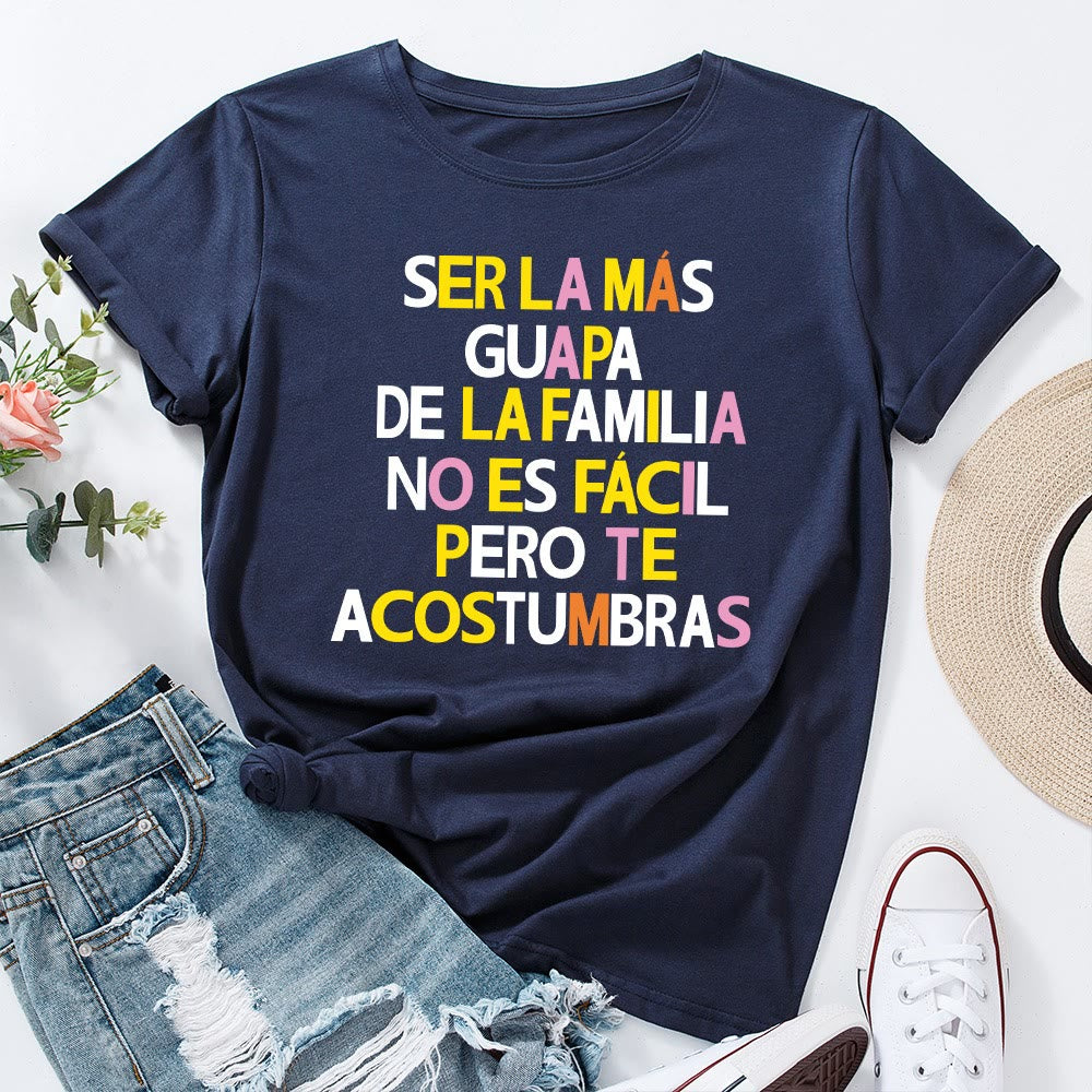 Plus Size Creative Letter Print T-shirt - Navy Blue - 5XL - image 8