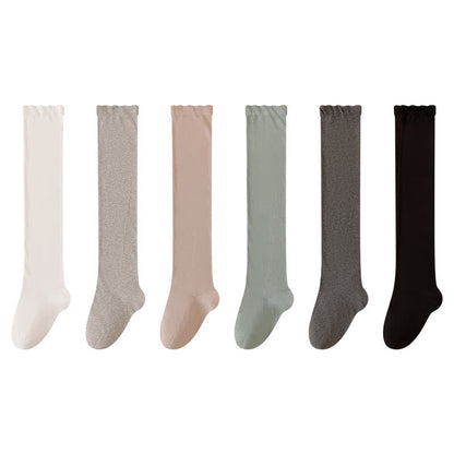 Cozy Solid Cotton Thigh High Sleep Socks(2 Pairs) - Dark Grey+Black - EU39-45(US6-11) - image 3