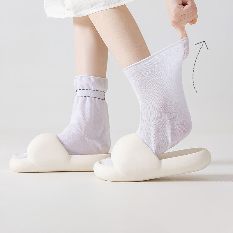 Casual Solid Color Sleep Socks(3 Pairs) - image 1