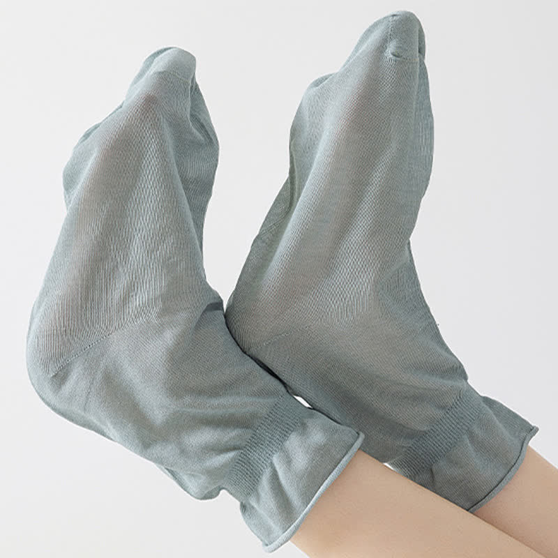 Casual Solid Color Sleep Socks(3 Pairs) - image 2