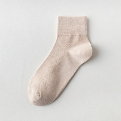Cotton Breathable Quarter Socks(6 Pairs) - Khaki - EU45-50(US11-15) - image 19