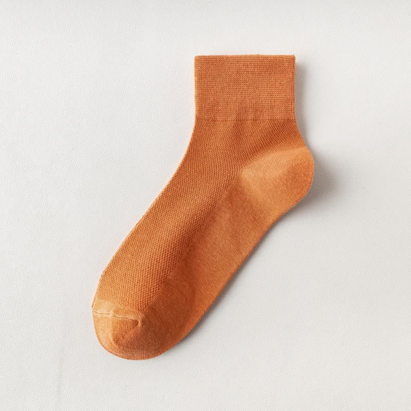 Cotton Breathable Quarter Socks(6 Pairs) - Orange - EU45-50(US11-15) - image 23