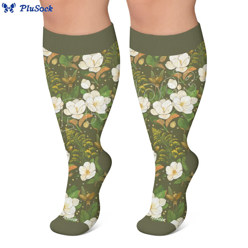 Plus Size Floral Butterfly Compression Socks - image 5