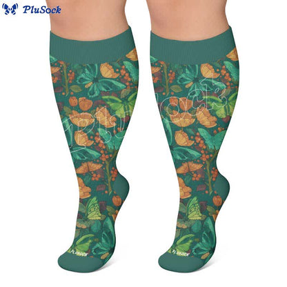 Plus Size Floral Butterfly Compression Socks - image 7