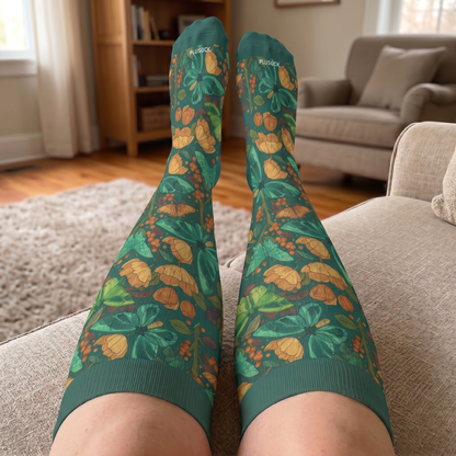 Plus Size Floral Butterfly Compression Socks - image 3