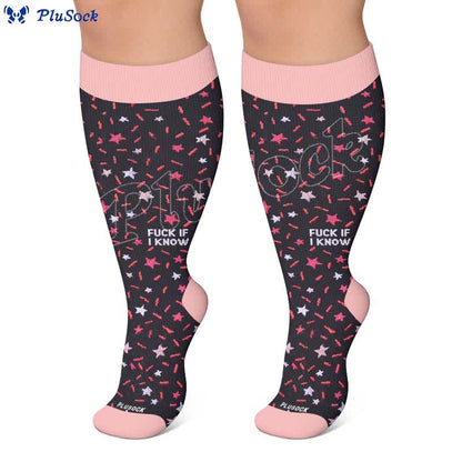 Plus Size Leopard Slogan Compression Socks - image 6