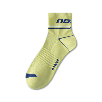 Sport Mesh Cushion Quarter Socks(5 Pairs) - Green - EU38-44(US5-10) - image 1