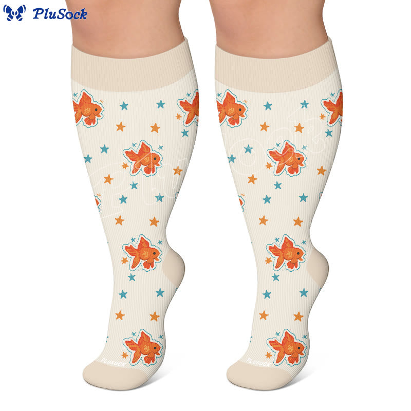 Plus Size Fish Cat Monkey Compression Socks - image 7