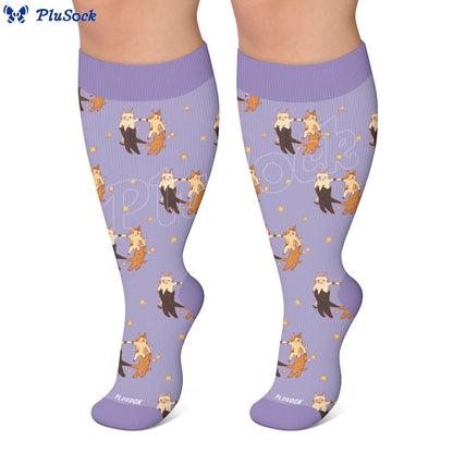 Plus Size Fish Cat Monkey Compression Socks - image 5