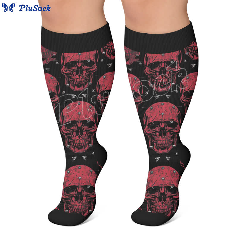 Plus Size Skull Vine Compression Socks - image 6