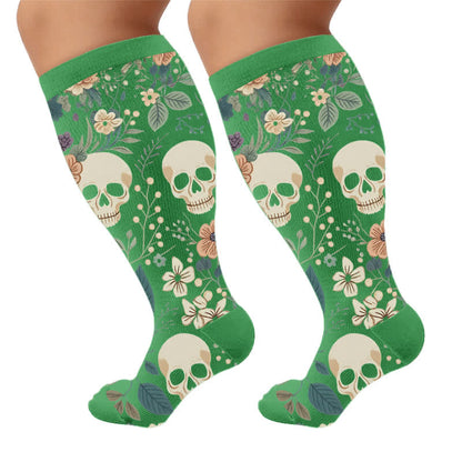 Plus Size Skull Vine Compression Socks - image 8