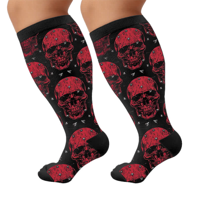 Plus Size Skull Vine Compression Socks - image 9